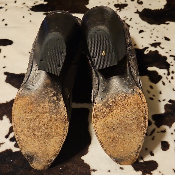 Harley-Davidson Black and Gray Studded Heeled Boots - Picture 7 of 12